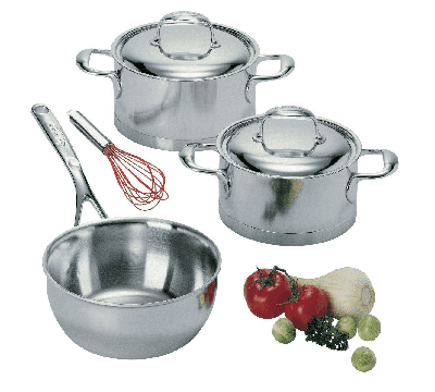 Demeyere Pannenset Atlantis 7 - RVS - Kookpan ø 18, 20 cm & Sauspan ø 20 cm + Deksels - 3 Delig