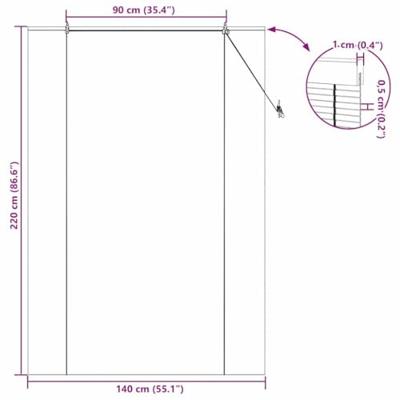 VidaXL Rolgordijn met gordijnen geel 140 x 220 cm bamboe