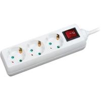 LogiLink LPS206 Stekkerdoos met schakelaar Wit Randaarde stekker 1 stuk(s) - thumbnail