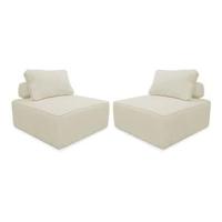 sweeek - Fauteuil voor modulaire bank ribfluweel (set van 2) - thumbnail