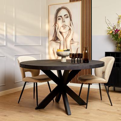 Starfurn Eetkamertafel Denver Black | Rond | 130 cm Starfurn Eetkamertafel Denver Black | Rond | 130 cm
