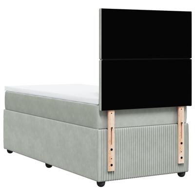Boxspring met matras fluweel lichtgrijs 160x200 cm