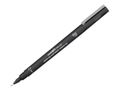 Uni Pin fineliner, ronde punt, 0,4 mm, zwart