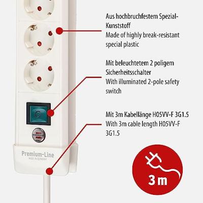 Brennenstuhl Premium-Line stekkerdoos 10-voudig wit 3m H05VV-F 3G1,5 - 1952200100 - thumbnail