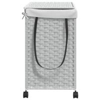 Wasmand op wielen 60x35x60,5 cm rattan wit - thumbnail