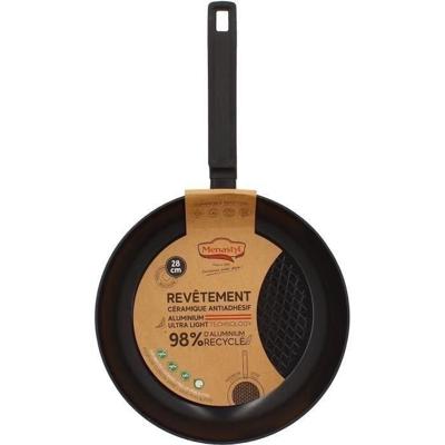 Koekenpan - MENASTYL - 6020638 - Gesmeed aluminium - 28 cm - Zwart - Geschikt voor alle kookplaten, inclusief inductie