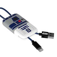 Tribe Star Wars USB naar Lightning Sync & Charge Kabel voor Apple iPhone (Apple MFi gecertificeerd), 22 cm - R2D2 - thumbnail