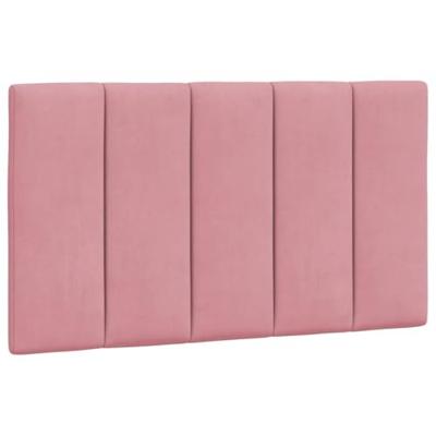 Bed met matras "Hanko" fluweel roze 80x200 cm
