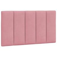 Bed met matras "Hanko" fluweel roze 80x200 cm - thumbnail