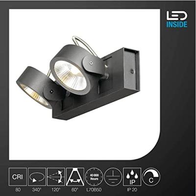 SLV Richtbare spotsKalu Led 2-lichts - 2x24w zwart - 1000129