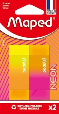 Gum maped neon set 2 stuks assorti