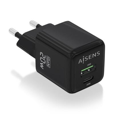 Oplader Aisens ASCH-20W2P011-BK 20 W Zwart (1 Stuks)