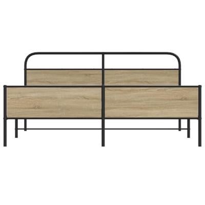 Bedframe zonder matras metaal gerookt eikenkleurig 150x200 cm