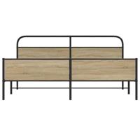 Bedframe zonder matras metaal gerookt eikenkleurig 183x213 cm - thumbnail