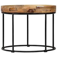 VidaXL Salontafel 50x40 cm massief mangohout en staal - thumbnail