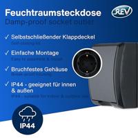 REV 0007031900 Stopcontact (opbouw) IP44 Antraciet - thumbnail