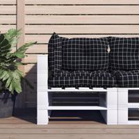 VidaXL Palletkussens 3 st ruitpatroon oxford stof zwart - thumbnail