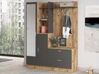 Vestiaire DECAMPOS 4 deuren atlantische pijnboom/antraciet - thumbnail