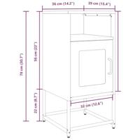 Nachtkastje 36x39x78 cm koudgewalst staal zwart - thumbnail
