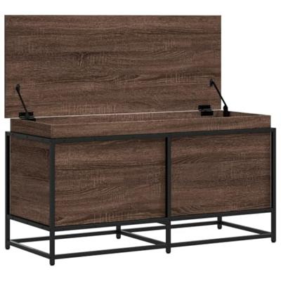 Opbergbox met deksel 100x40x51,5 cm bewerkt hout bruin eiken