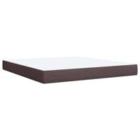 Boxspring met matras stof donkerbruin 200x200 cm - thumbnail