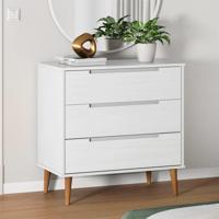 Ladekast MOLDE 80x40x80 cm massief grenenhout wit - thumbnail