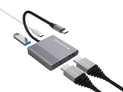 Conceptronic DONN13G laptop dock & poortreplicator Bedraad USB 3.2 Gen 1 (3.1 Gen 1) Type-C Grijs