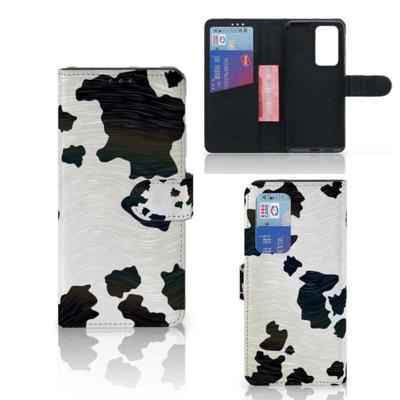 Huawei P40 Pro | Telefoonhoesje | Met pasjeshouder | Koeienvlekken