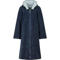 Cawö Cawo Dames Home Badjas met Capuchon en ritssluiting Doubleface 841 36/38 sea - thumbnail