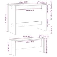 3-delige Eettafel en bankenset bewerkt hout sonoma eikenkleurig - thumbnail