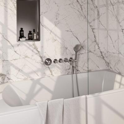 Inbouwthermostaatset Brauer Brushed Incl Baduitloop en 3 Standen Handdouche Geborsteld RVS