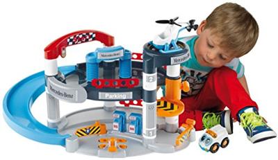 Mercedes-Benz Garage met Auto en Helikopter + Licht en Geluid