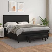 Boxspring met matras kunstleer zwart 180x200 cm - thumbnail