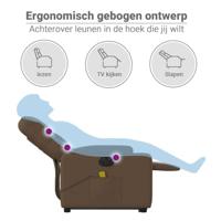 Sta-op-massagestoel elektrisch verstelbaar stof bruin - thumbnail
