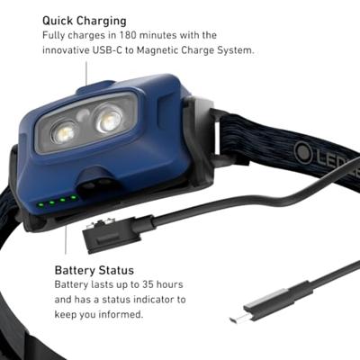 Ledlenser HF4R Core blue Hoofdlamp LED werkt op een accu 500 lm 35 h Ledlenser HF4R Core blue Hoofdlamp LED werkt op een accu 500 lm 35 h