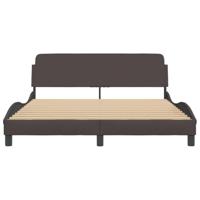Bedframe zonder matras stof donkerbruin 160x200 cm - thumbnail