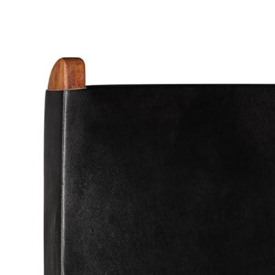 Relaxstoel inklapbaar echt leer zwart