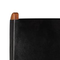 Relaxstoel inklapbaar echt leer zwart - thumbnail