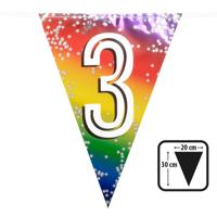 Vlaggenlijn Cijfer 3 Regenboog Met Sterren (6m) - thumbnail