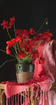 Alexsar Art Tuinschilderij rode bloemen in een vaas 130x70cm