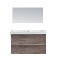 Badkamermeubel Sanilux PL 80 Greeploos Incl Spiegel En Wastafel Century Oak Multiplex 80x47x50 cm Sanilux - thumbnail