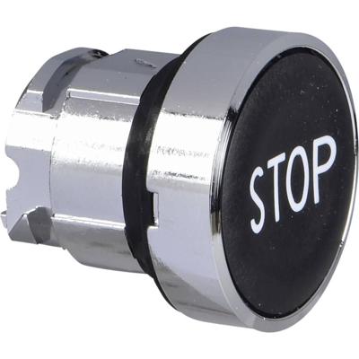 Schneider Electric ZB4BA234 ZB4BA234 Terugstelbaar (Ø) 22 mm STOP Chroom, Zwart 1 stuk(s)