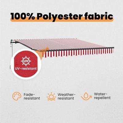 VidaXL Inklapbaar zonnescherm rood en wit 350 x 250 cm