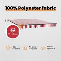 VidaXL Inklapbaar zonnescherm rood en wit 350 x 250 cm - thumbnail