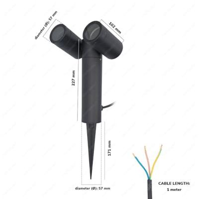 Set van 9 Pinero Dubbel LED prikspots - GU10 8 watt 345 lumen - Dimbaar - Kantelbaar - 2700K warm wit - IP65 Waterdicht - Zwart Set van 9 Pinero Dubbel LED prikspots - GU10 8 watt 345 lumen - Dimbaar - Kantelbaar - 2700K warm wit - IP65 Waterdicht - Zwart