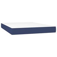 Boxspring met matras stof blauw 140x200 cm - thumbnail