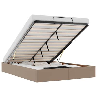 Bedframe zonder matras 140x200 cm kunstleer cappuccinokleurig