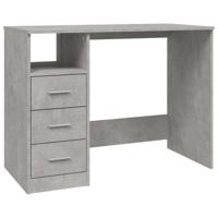 Bureau met lades 102x50x76 cm bewerkt hout betongrijs - thumbnail