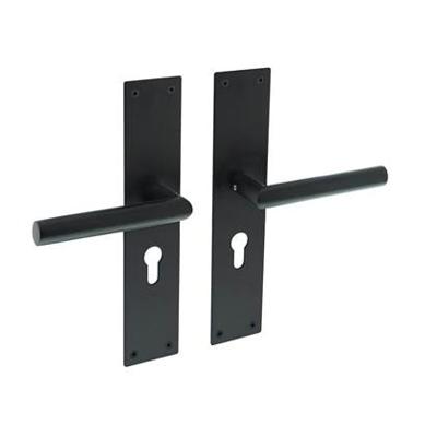 Intersteel Deurklink jura schild zwart 250x55x2mm profielcilindergat 55mm