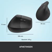Logitech Lift Left Vertical Ergonomic Mouse Ergonomische muis Bluetooth, Radiografisch Optisch Graphite 6 Toetsen 4000 dpi Ergonomisch - thumbnail